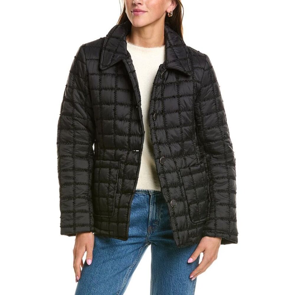 Cece Womens  Quilted Barn Jacket, Black